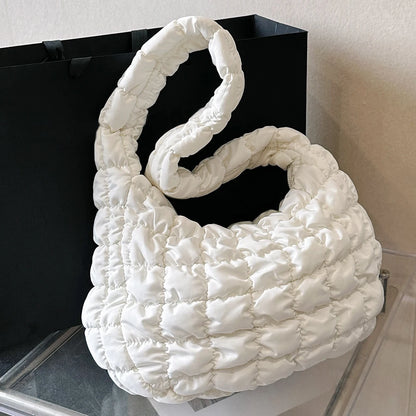 Women Crossbody Bags Quilted Pleated Ladies Shopper Bag Fashion Cloud Large Capacity Temperament Messenger Bag