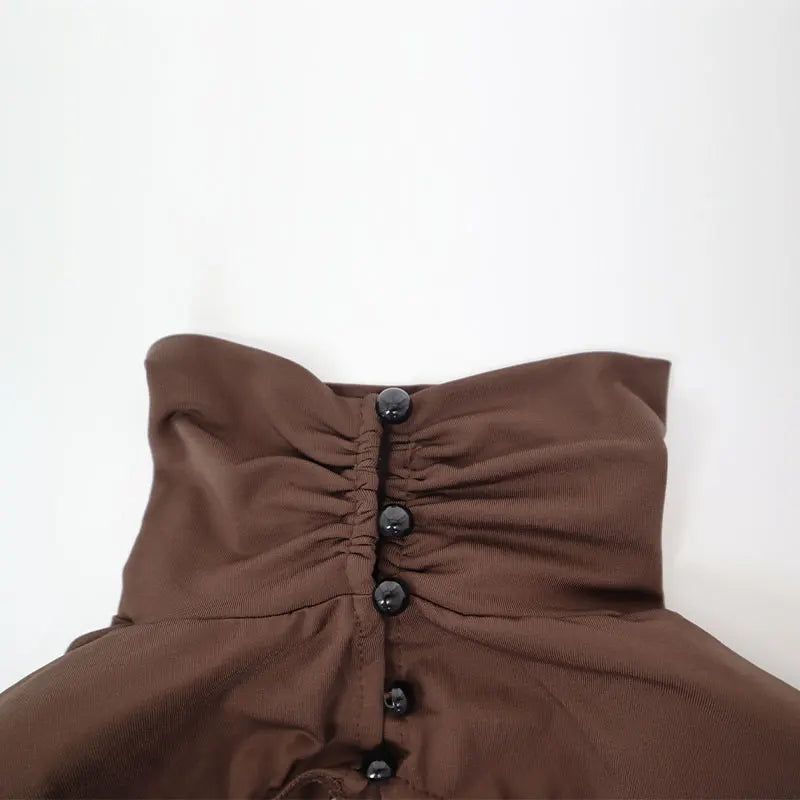 Women's Dresses Autumn Winter New Sexy Solid Backless Elegant Dress Streetwear Fashion Casual Slim Turtleneck Long Sleeves Dress