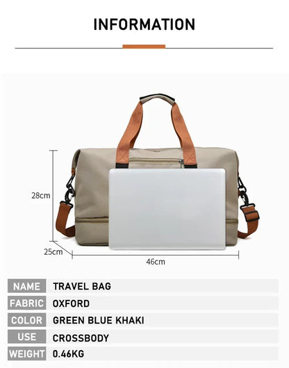 Fashion Travel Bags For Women Large Capacity Men's Sports bag Waterproof Female Messenger Bag Dry And Wet Dropshipping
