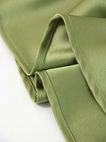 Long Satin Skirts For Women Summer High Quality Skirt With Slit On The Side Silk Elegant Black Maxi Luxury Women's Skirts 2025