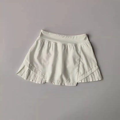 High Waisted Sports Short Skirt Summer New Style Cool Anti Glare Including Lined Shorts Fitness Yoga Quick Drying Pleated Skirt