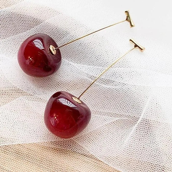 2 Pieces Of Trendy And Personalized Cherry Earrings For Women, Outdoor Travel, Carnival, Party, Holiday Dressing Gifts -1108