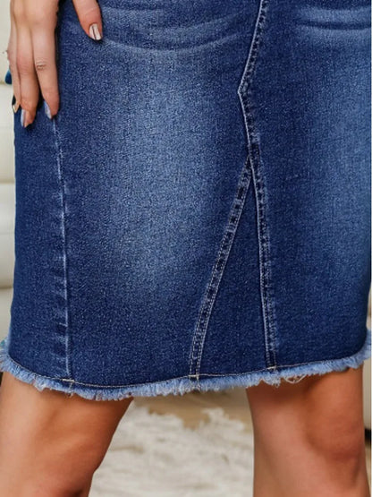 New Arrival High Waist Denim Skirt Women 2025 Fashion Streetwear Slim Bodycon Midi Jean Skirts