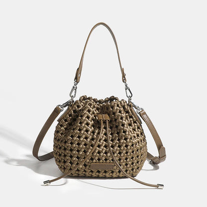 Tote bag woman Bucket bag handbags for women Nylon underarm purse European-style hand-woven bag for women