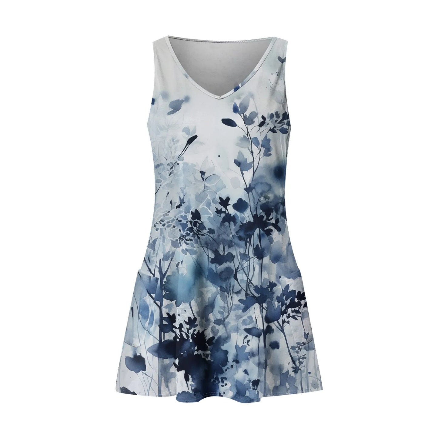 Dresses For Women 2024 Fashion Women'S Casual Print Summer Bohemian Beach Dress With Pockets V Neck Tank Dress Formal Dresses