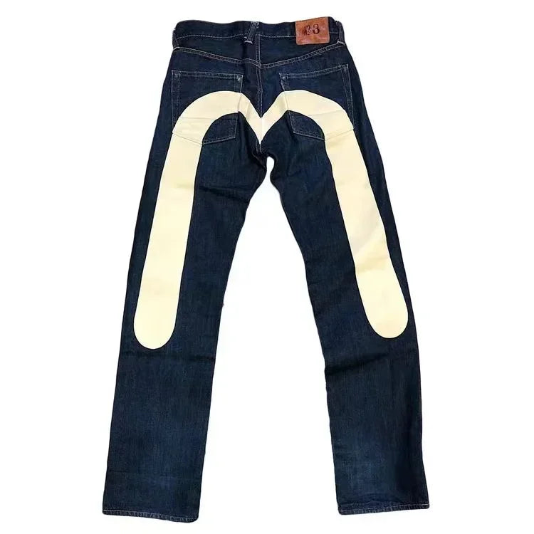 Jeans Women Gothic Y2K Retro Streetwear Black Cargo Punk Vintage Kpop Print Wide Leg Denim Panrts Female Autumn Trousers Pants