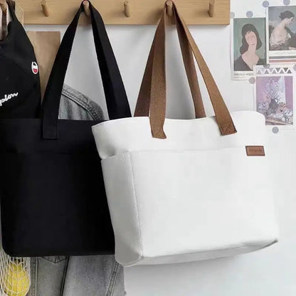 New Canvas Tote Bags for Women Large Capacity Single Shoulder Bag Student Classes Commute Carrying Bag Ladies Casual Handbags