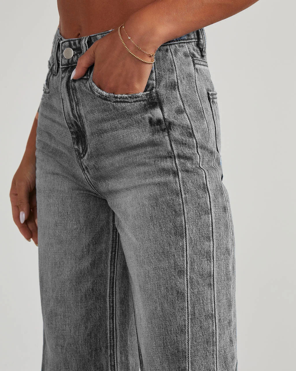High-waisted Straight-leg Furred Jeans, Women's New Fashion High-waisted Wide-leg Pants Jeans,spring and Autumn for Women Y2k