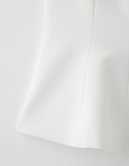 MUJER White Bow Sleeveless Tops for Women Black off Shoulder Top Female Spring Casual Tank Tops Woman 2025 Pleated Women's Tops