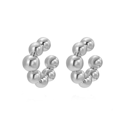 1 Pair Smooth Circle C Shape Clip Earrings For Women Lightweight Without Piercing Cartilage Ear Cuff Gold Silver Color Earrings