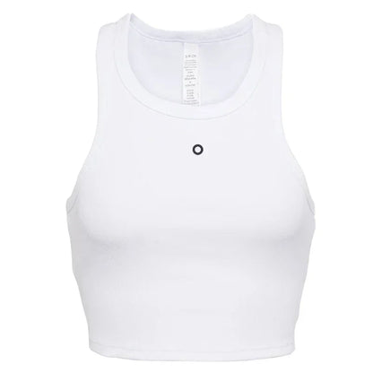 Cotton Sleeveless Tank Top for Women Summer New White Slim Yoga Fitness Vest Leisure Running Gym Breathable Pilates Tank Top