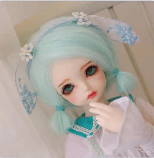 D09-P389 children handmade toy   1/12 1/8 1/6 1/4 1/3 MSD bjd doll wig red blue pink black DIY long straight hair 1pcs