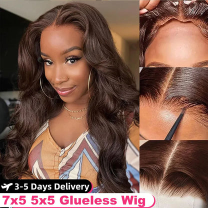 Wear And Go Glueless Wig Human Hair 7x5 5x5 HD Lace Closure Wigs Straight Body Wave Human Hair Wigs Lace Front Ready To Go