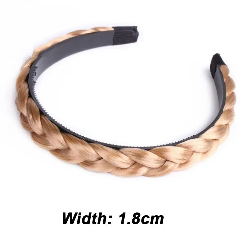Wig Braided Headbands for Women Fishbone Wide Twist Hairbands Handmade Head Hoop Hair Bands Styling Headwear Accessories Gift
