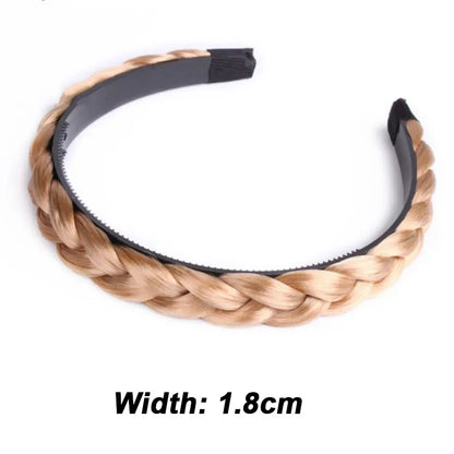 Wig Braided Headbands for Women Fishbone Wide Twist Hairbands Handmade Head Hoop Hair Bands Styling Headwear Accessories Gift