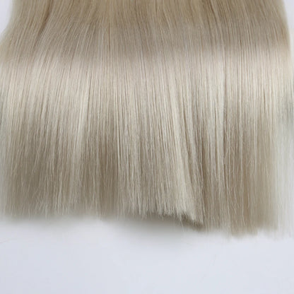 Moresoo Human Hair Bundles Weave in Double Wefted Machine Remy Hair Balayage Hair Pieces for Women Straight Weft Hair Extension