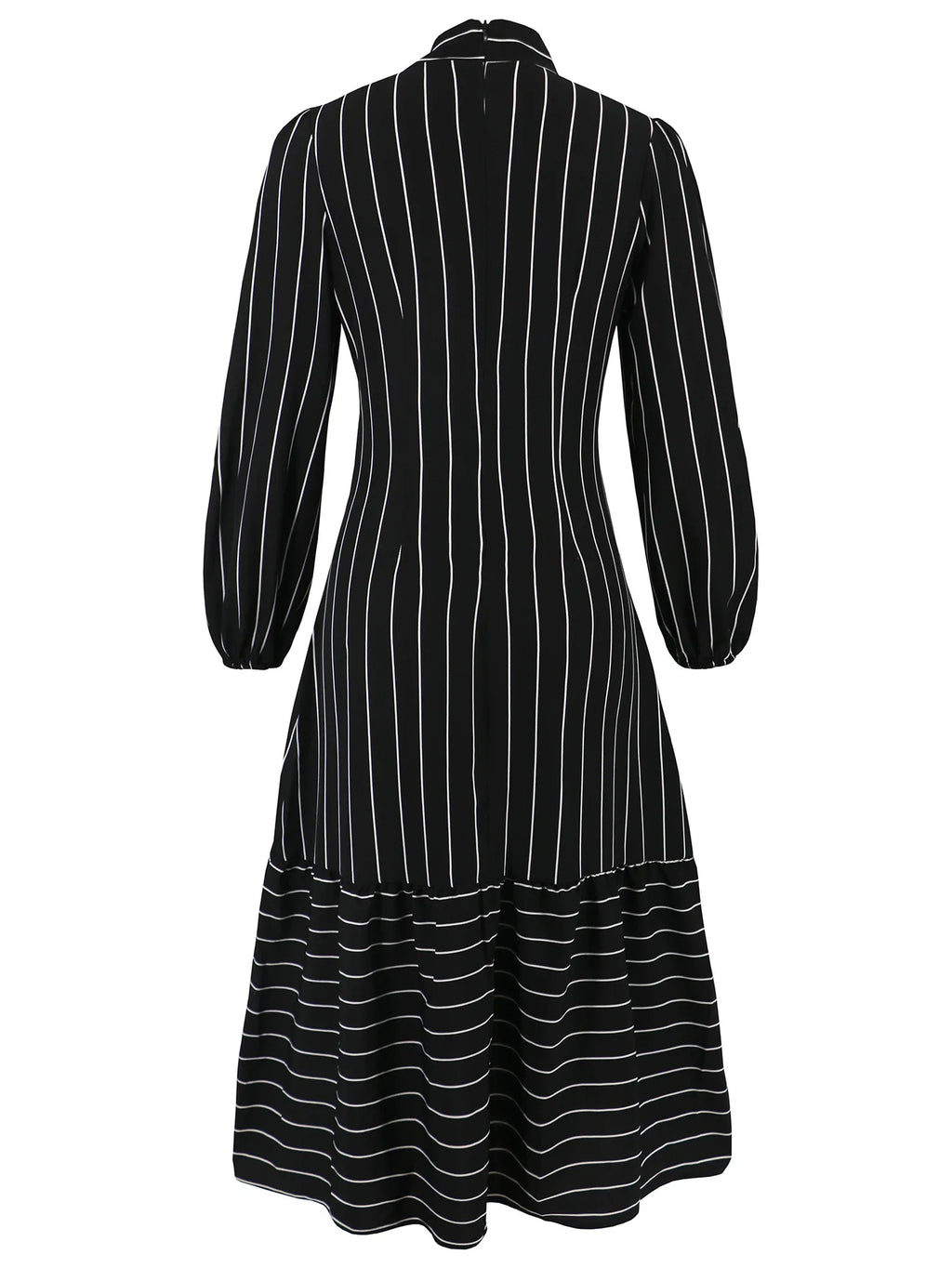 Women's Dresses Formal Fashion Office Lady Professional High-end Stand-up Collar Thin Striped Party Dress Vestidos De Mujer
