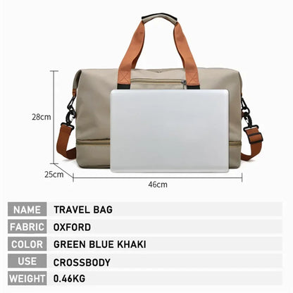 Fashion Travel Bags For Women Large Capacity Men's Sports bag Waterproof Female Messenger Bag Dry And Wet Dropshipping