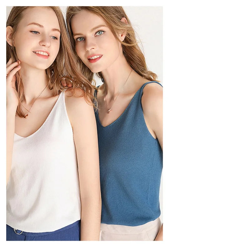 Women Knitted Top Straps Basic Summer Tank Tops For Women 2023 Camisoles T Shirts Women Tops Summer Pulovers Woman Summer Tops