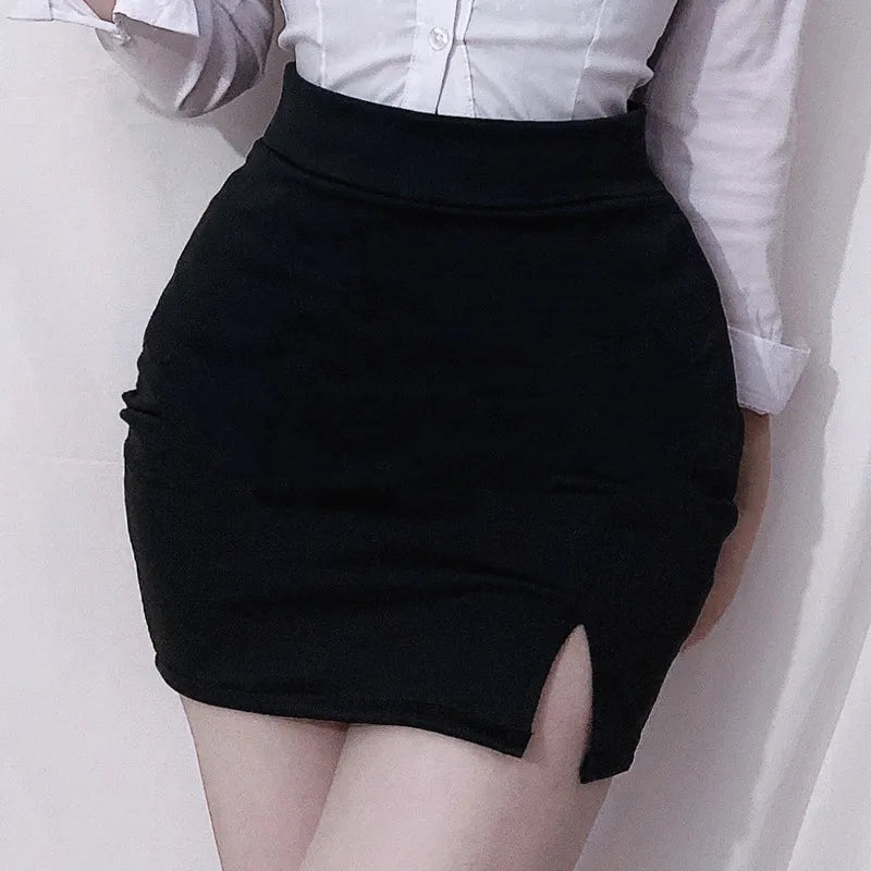 Sexy Summer Skirts For Women High Waisted Allure Slim Body Skirts Ladies Skirts With Slit Lift Package Hip Night Club Outfits