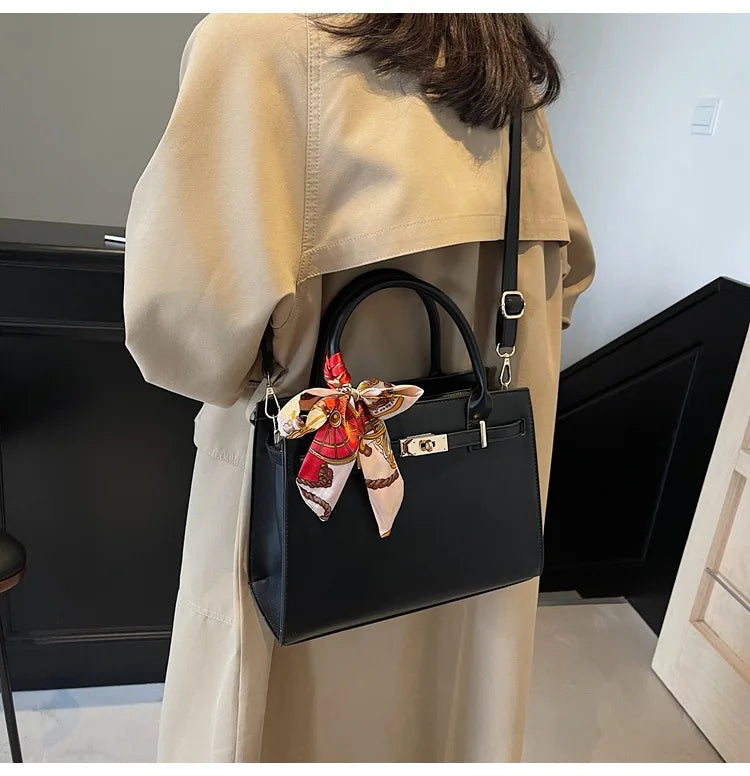 2025 New! Women's Red Tote Bag - Light Luxury, Large Capacity, Elegant Design, Versatile for Work & Party, Premium PU Leather