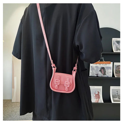 Women Bags Trendy Fashionable Retro Shoulder Bag Casual Crossbody Bag Children Messenger Bag Kids Bags for Girl Solid Wallet 가방