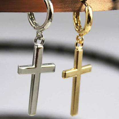 Beautiful Earrings  Exquisite Cross Shape Drop Earrings  Smooth Surface Cross Shape Earrings