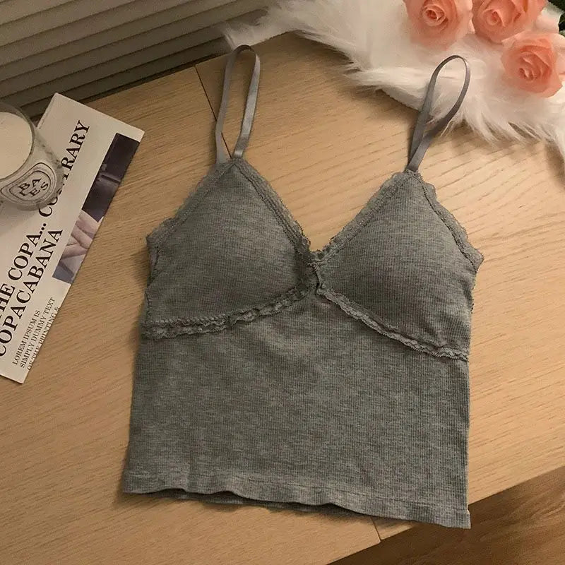 Women Tops Sexy Lingerie Women Lace Bottoming Camisole Women's 2024 Summer Short Top Singlet Top Women Топ Жіночний