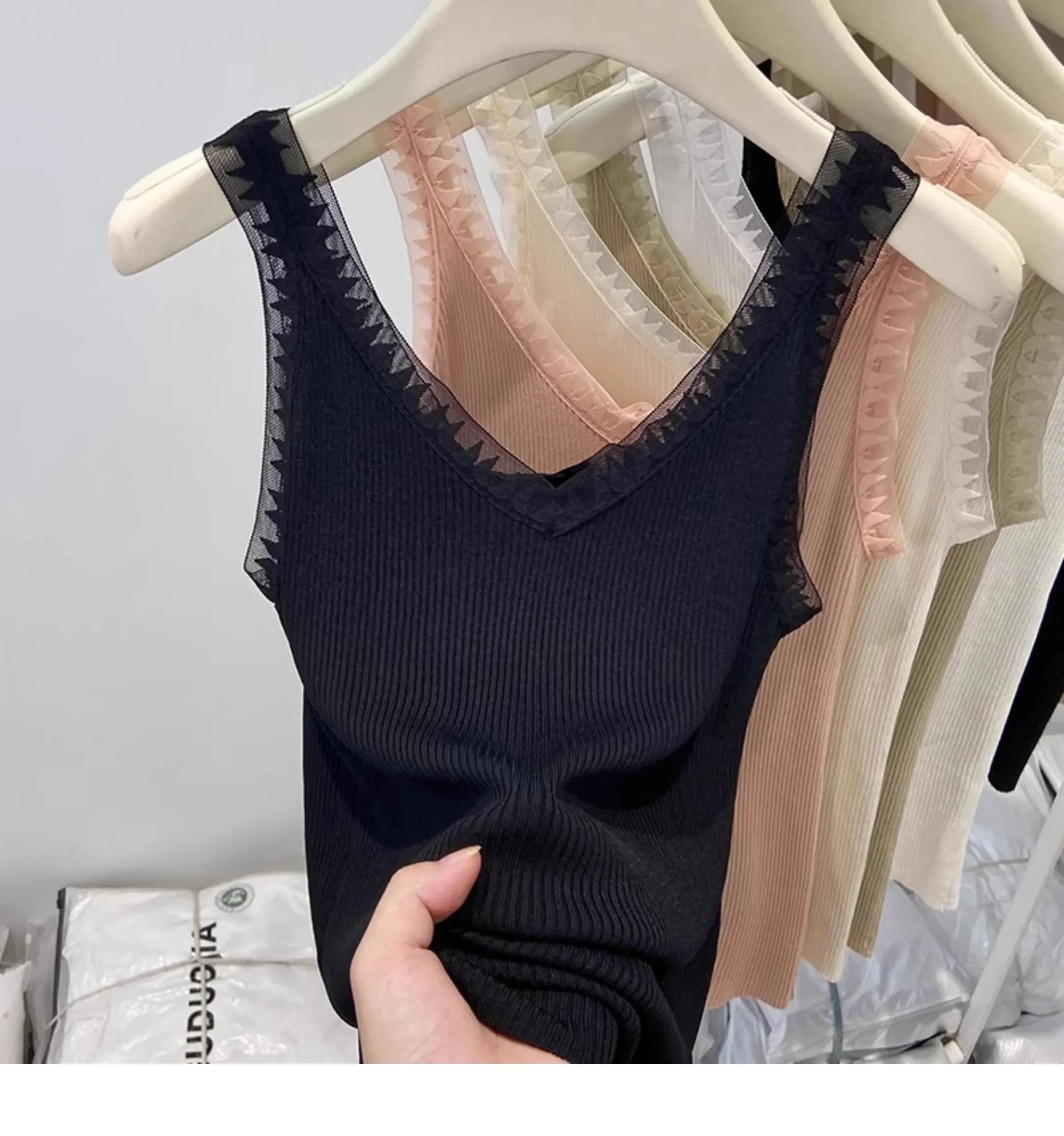 2025 Women Summer Fashion Thin Knitted Undershirt Sleeveless Corset Top Half High Neck Comfortable Breathable Lace Tank Top New