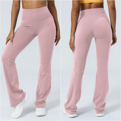 Women Yoga Pants 4 Way Stretch Tummy Control Workout Running Bell Bottom Leggings Long Bootleg Gym Flare Pants Women Sportswear