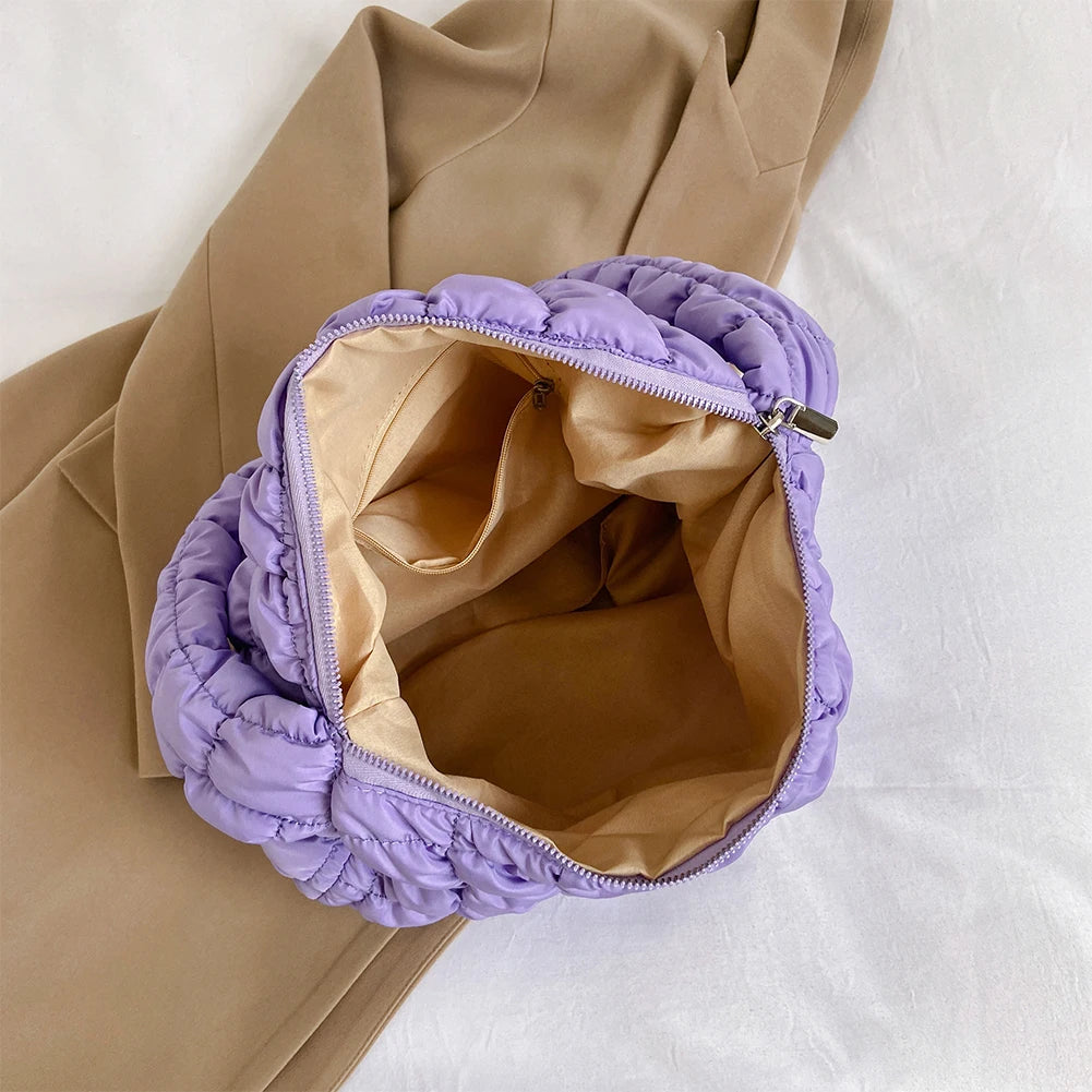 Women Crossbody Bags Quilted Pleated Ladies Shopper Bag Fashion Cloud Large Capacity Temperament Messenger Bag