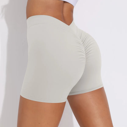 Women's Sexy Stretch Yoga Shorts With Hip Lifting And Abdominal Tightening Tight Fitness Wearing Running Pants Externally