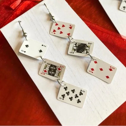 Playing Card Earrings Jewel Classical Handmade Loveliness Punk Jewellery Gorgeous Wedding Statement Women for Her Gift