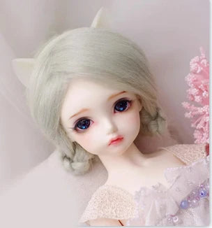 D09-P389 children handmade toy   1/12 1/8 1/6 1/4 1/3 MSD bjd doll wig red blue pink black DIY long straight hair 1pcs
