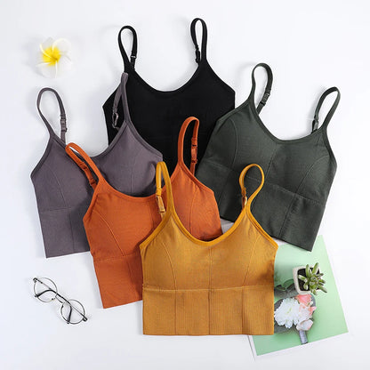 Women Sexy Tops Tube Push Up Bra Female Streetwear Sleeveless Camis Seamless Sport Lingerie Tee Crop Top Bandeau Top Tanks
