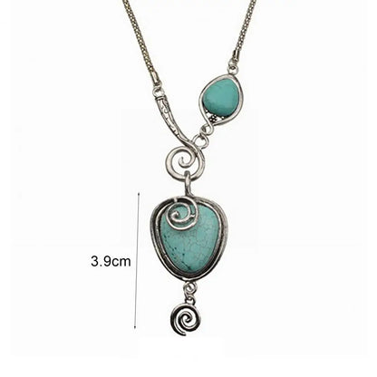 Creative Women Necklace  Solid Turquoise Turquoise Necklace  Turquoise Pendant Necklace Jewelry Accessories