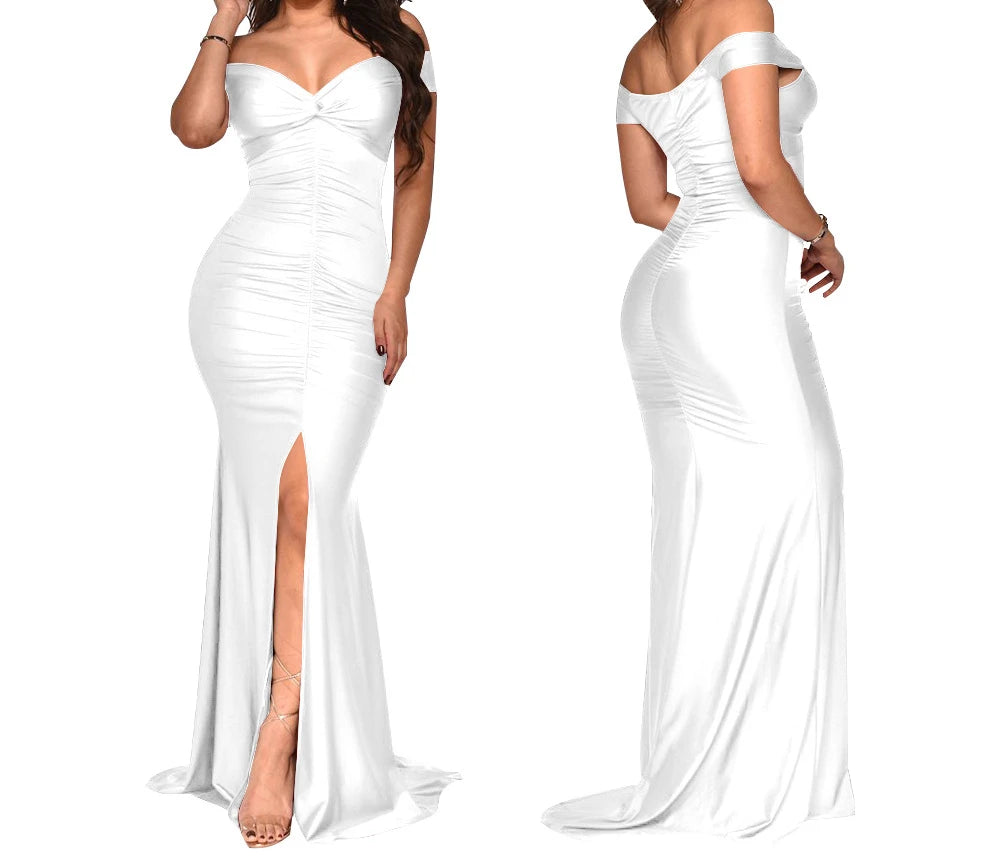 Women Long Dresses Sexy Backless Bodycon Evening Dresses Nightclub Maxi Dress Cocktail Birthday Party Welcome Prom Dress XSY039