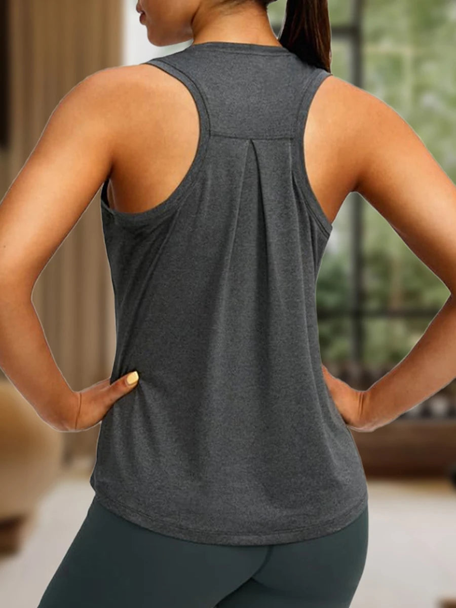 Women s Workout Tops Racerback Athletic Tank Tops Sleeveless Loose Fit Yoga Running Gym Shirts For Women
