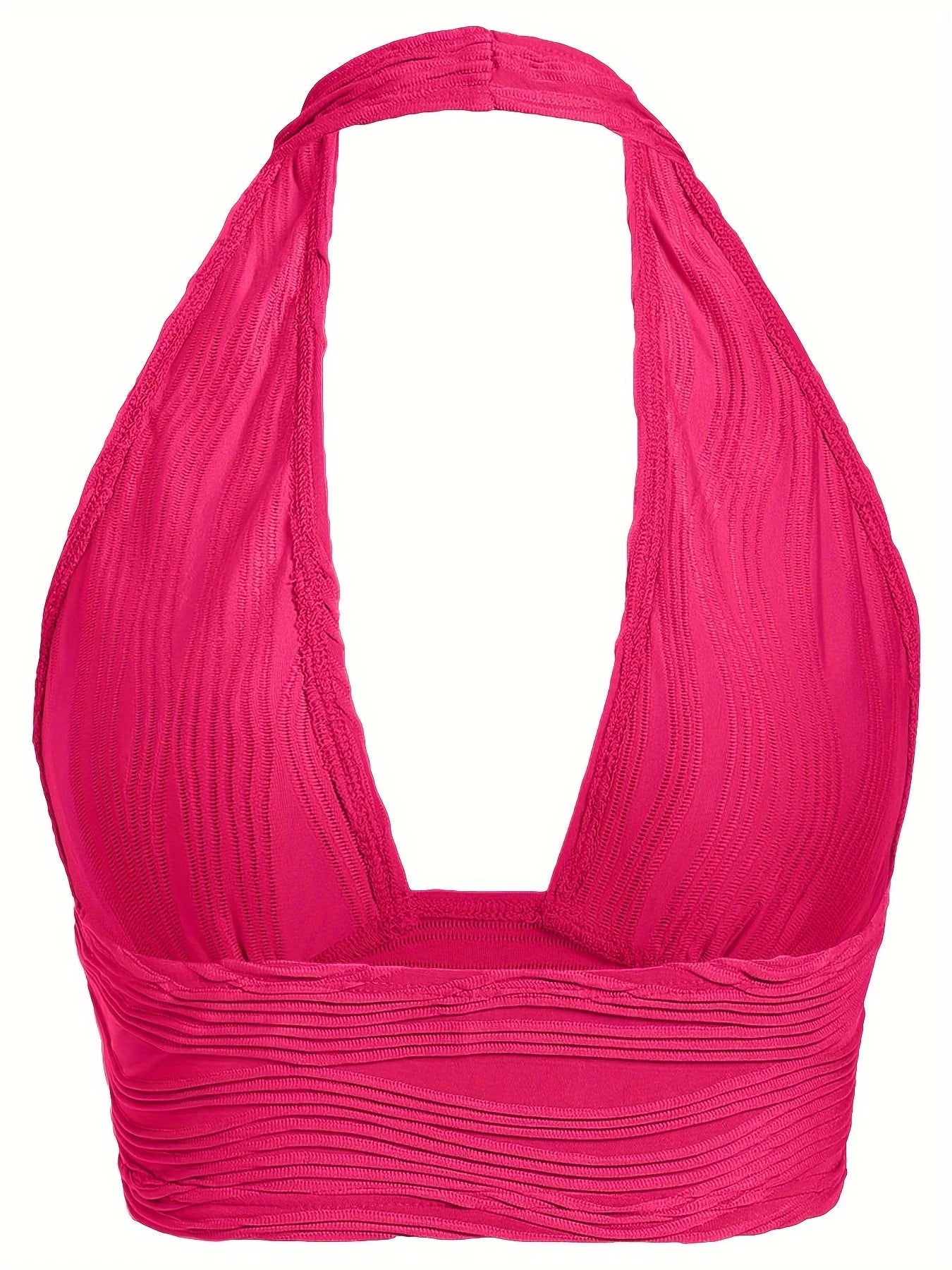 Sexy Crop Tops for Women Deep V Neck Back Cutout Sleeveless Plunge Racerback Tank Cropped Top