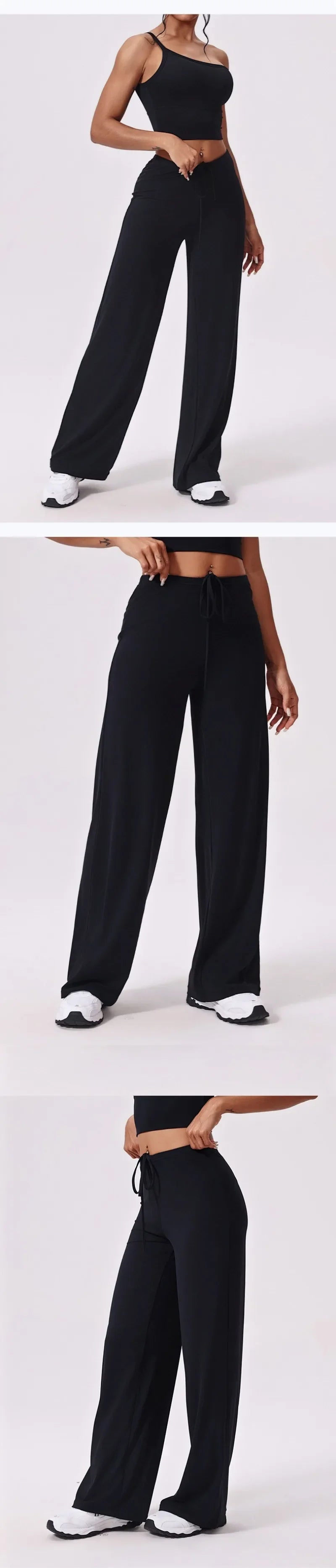 Yoga Pants Sports Fitness Thin Breathable Wide-leg Loose Sports Flared Trousers Outdoor Running Straight-leg Trousers for Women