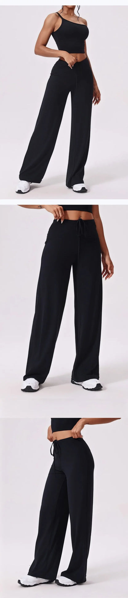Yoga Pants Sports Fitness Thin Breathable Wide-leg Loose Sports Flared Trousers Outdoor Running Straight-leg Trousers for Women