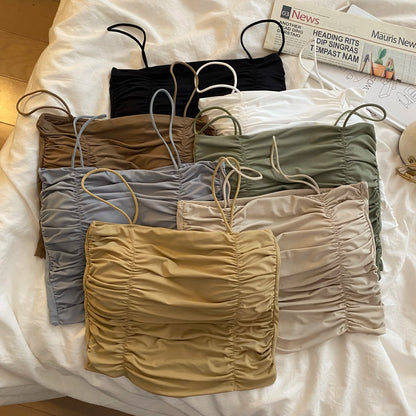 Women Crop Tops Sexy Tank Top For Lady Summer Tube Tops With Cups Female Underwear Lingerie Woman Clothing Girls Camisole Vest