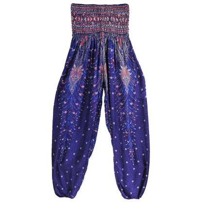 Women's Yoga Pants Printed Ethnic Style Loose Yoga Trousers Bloomers High Waist Fitness Sports Crotch Dance  Sweatpants