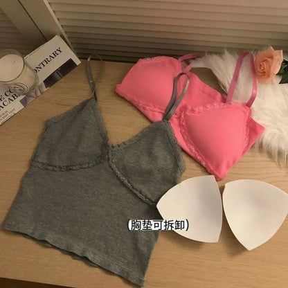 Women Tops Sexy Lingerie Women Lace Bottoming Camisole Women's 2024 Summer Short Top Singlet Top Women Топ Жіночний