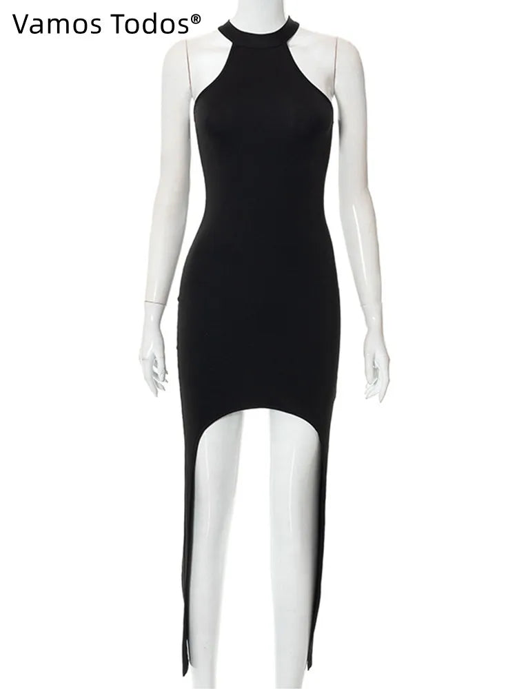 Black Dresses For Women Y2k Clothes Long Tassels Vestidos De Mujer O-neck Sleeveless Sexi Night Dress Hot Club Outfit Streetwear