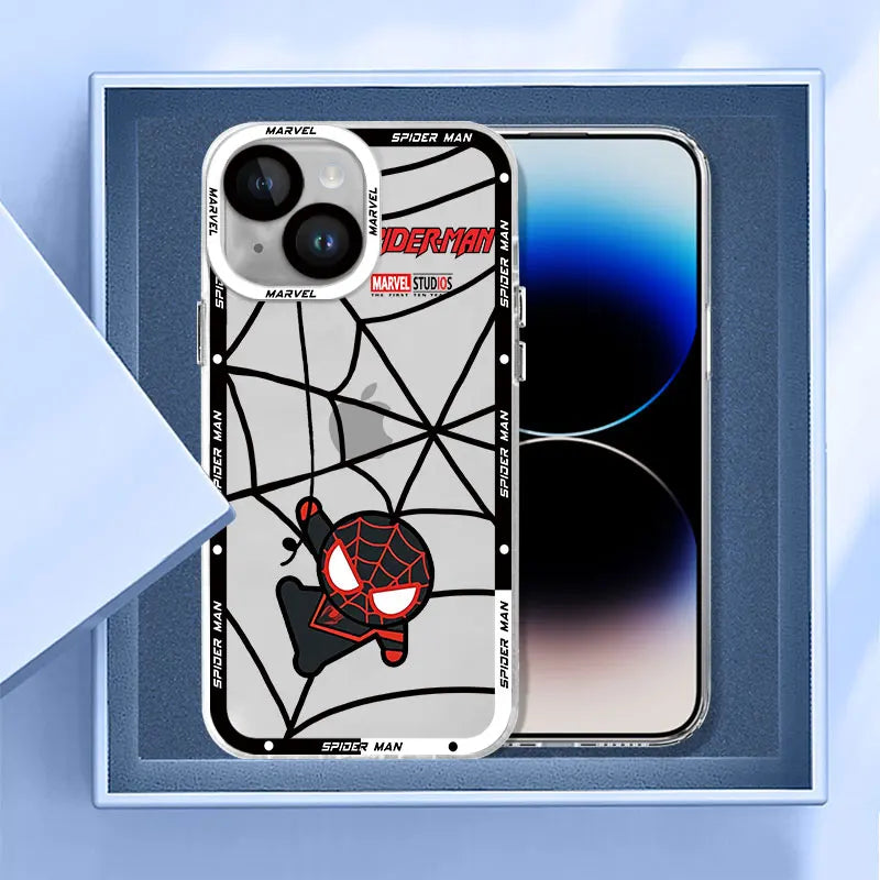 phone Soft case for iphone 11 14 13 cases 15 8 Plus XR 7 12 Pro 6S XS Max Mini X SE funda TPU Coque Spider Web Spiderman Marvel