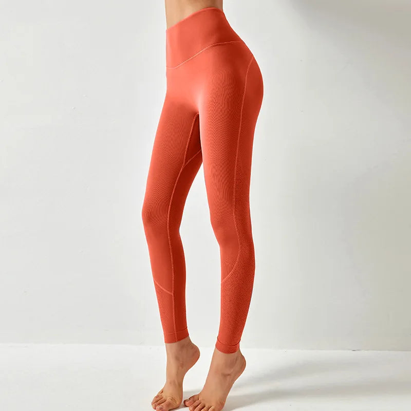 Women High Waist Yoga Pants Leggings with Back Pocket Running Cycling Breathable Sports Leggings Fitness Workout Gym Clothing