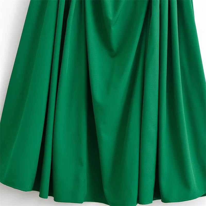 Women's Dresses 2025 New Holiday Temperament Suspenders Back Crossover Maxi Skirt Summer elegant fashion women's midi skirt