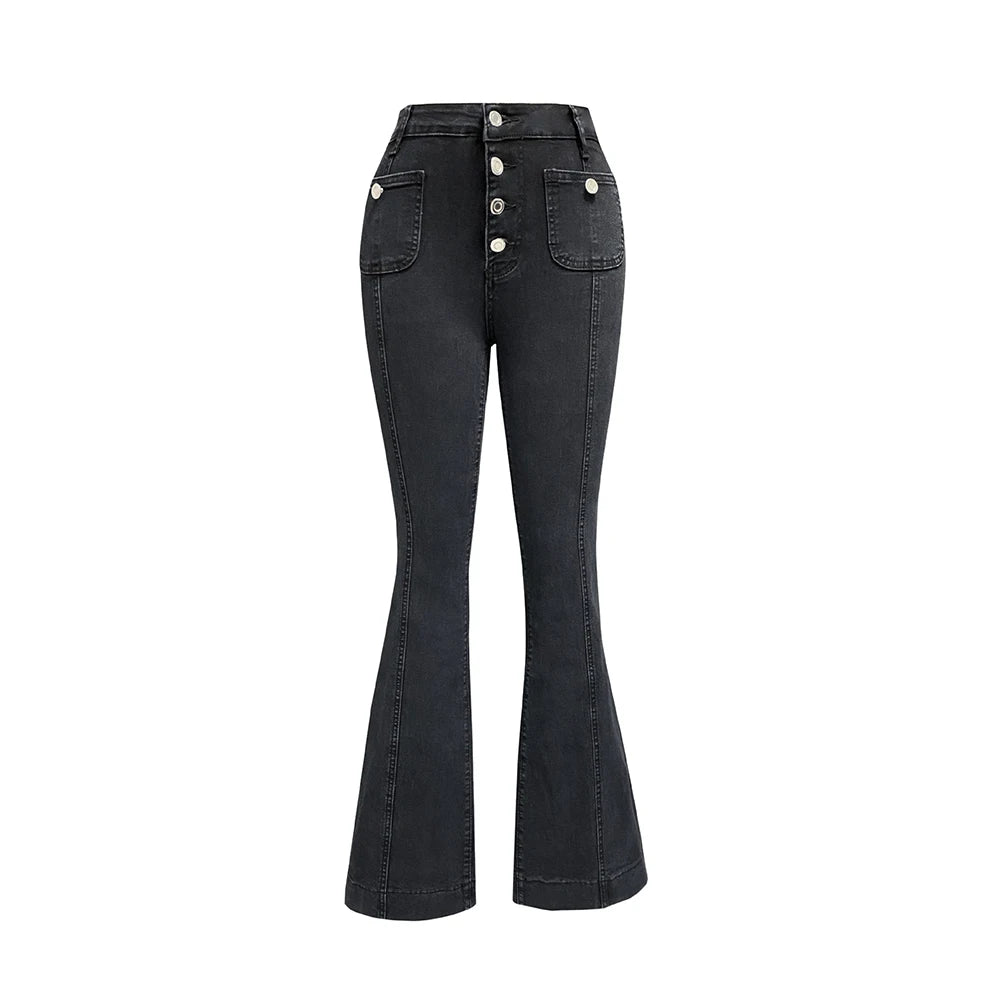 Women Denim Pants Fashion Korean Wide Leg Pants High Waist Slim Jeans Female Clothing Office Lady High Street Long Trousers