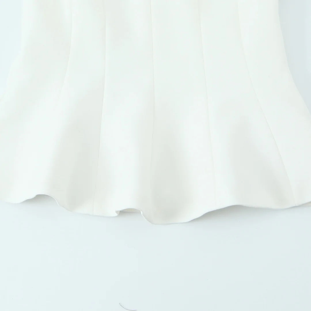 TRAF Top for Women Fashion Summer Short Skirt Hem Bow Sleeveless O-neck Blouse Street Clothing Vest Tank Chic Ladies Tops Mujer